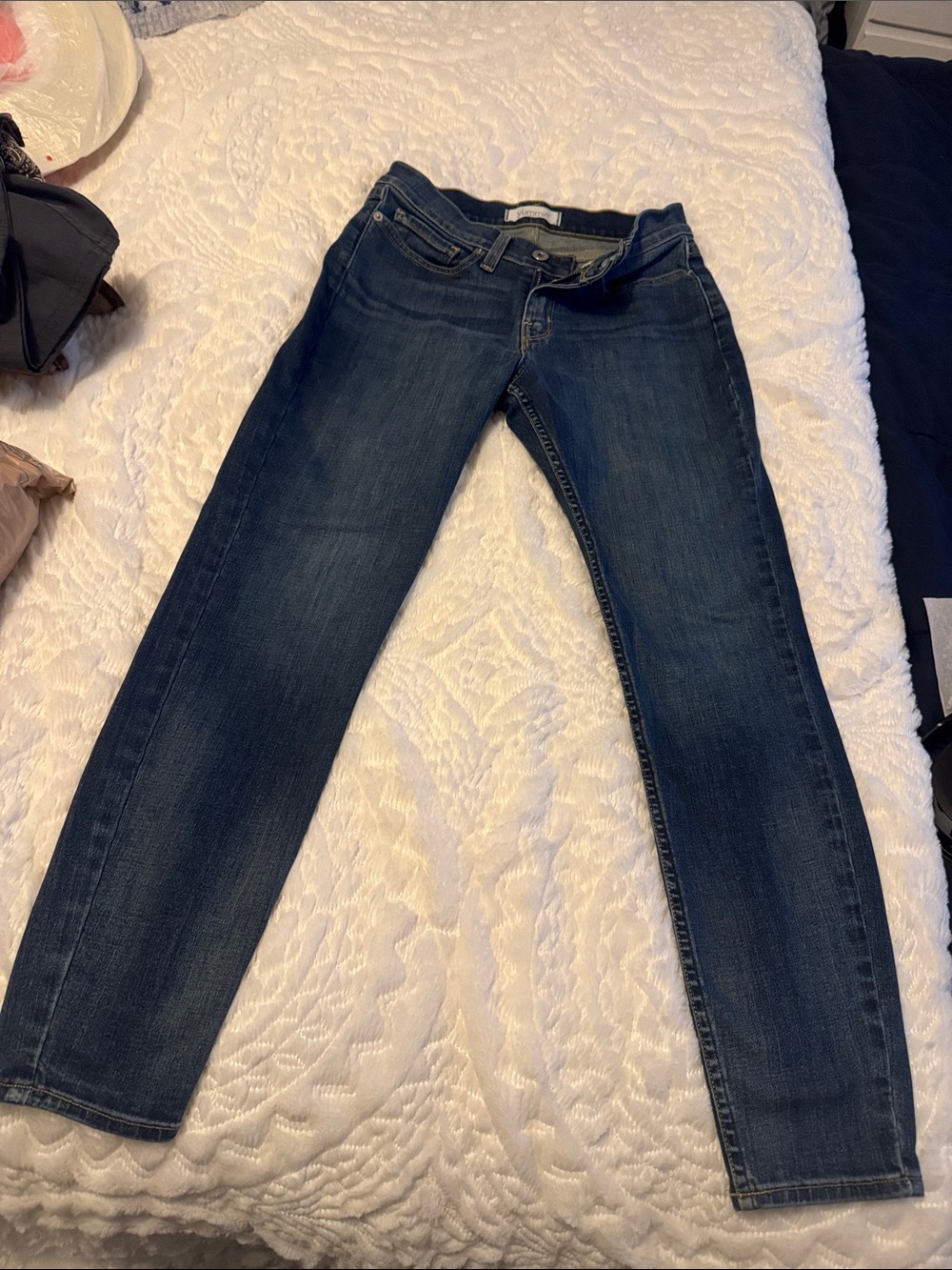 Women's Skinny Jeans in Dark Blue Stretch Denim Yummy